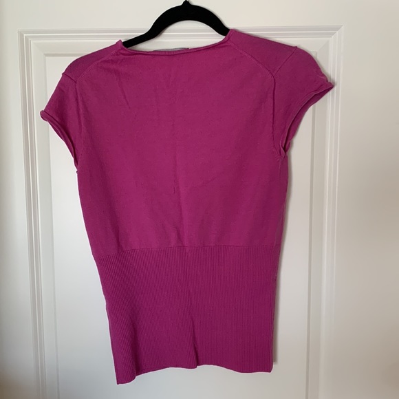 Antonio Melani Pink Wool Sweater Shirt Short Sleeved - Picture 3 of 6